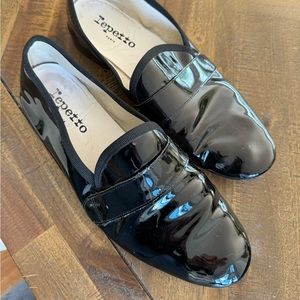 Repetto Paris black patent leather loafers